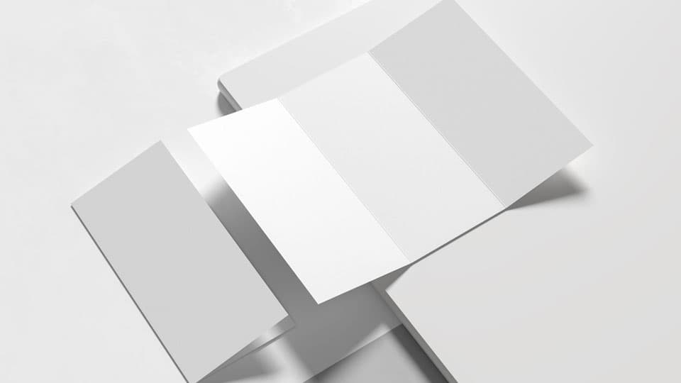 An example of a DL tri-folded brochure made with a z-fold.